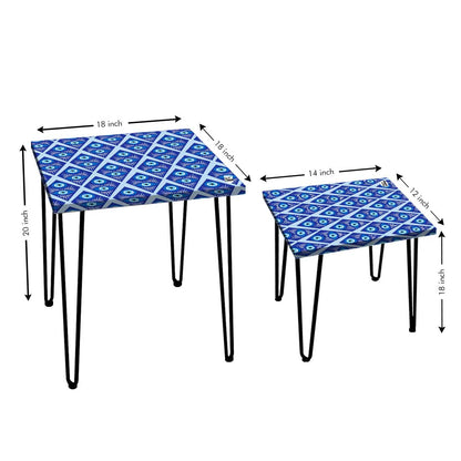 Nesting Tables Set Of 2 Nest of Table for Home Decor - Evil Eye Protector Nutcase