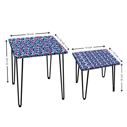 Nesting Tables Set Of 2 Nest of Table for Home Decor - Evil Eye Protector Nutcase