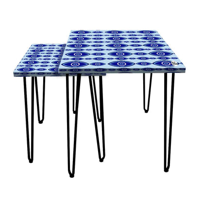 Nesting Tables Set Of 2 Nest of Table for Home Decor - Evil Eye Protector Nutcase