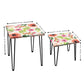 Designer Modern Nest Tables Set of 2 for Living Room - Watercolor Flower Nutcase