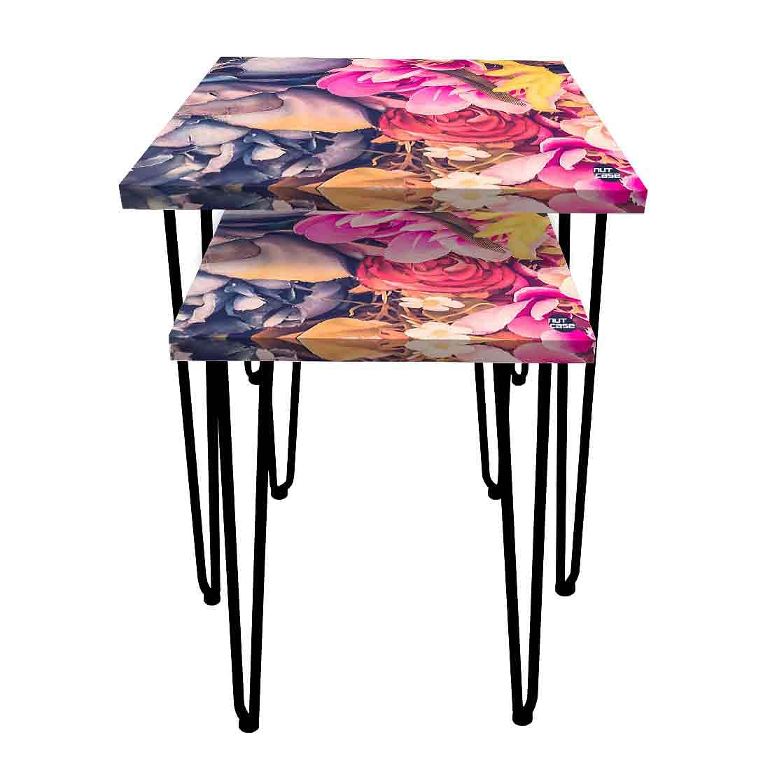 Nesting Side Table Set of 2 in a Floral Design Online in India Nutcase