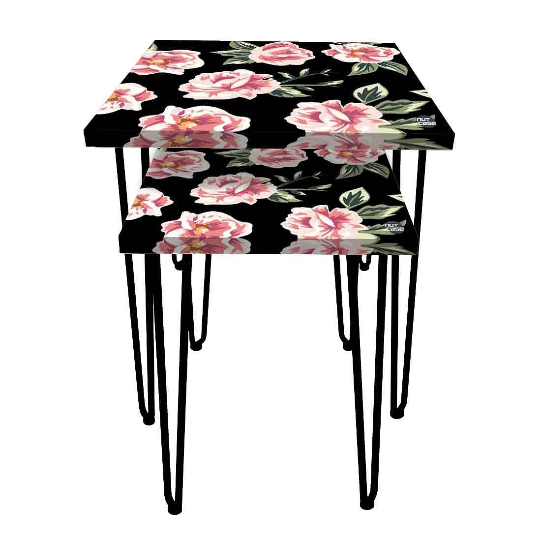 Nesting Coffee Tables for Living Room set of 2 -   Pink Rose Nutcase