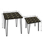 Set of 2 Nesting Tables for Patio Outdoor Home and Office -  Geometric Nutcase