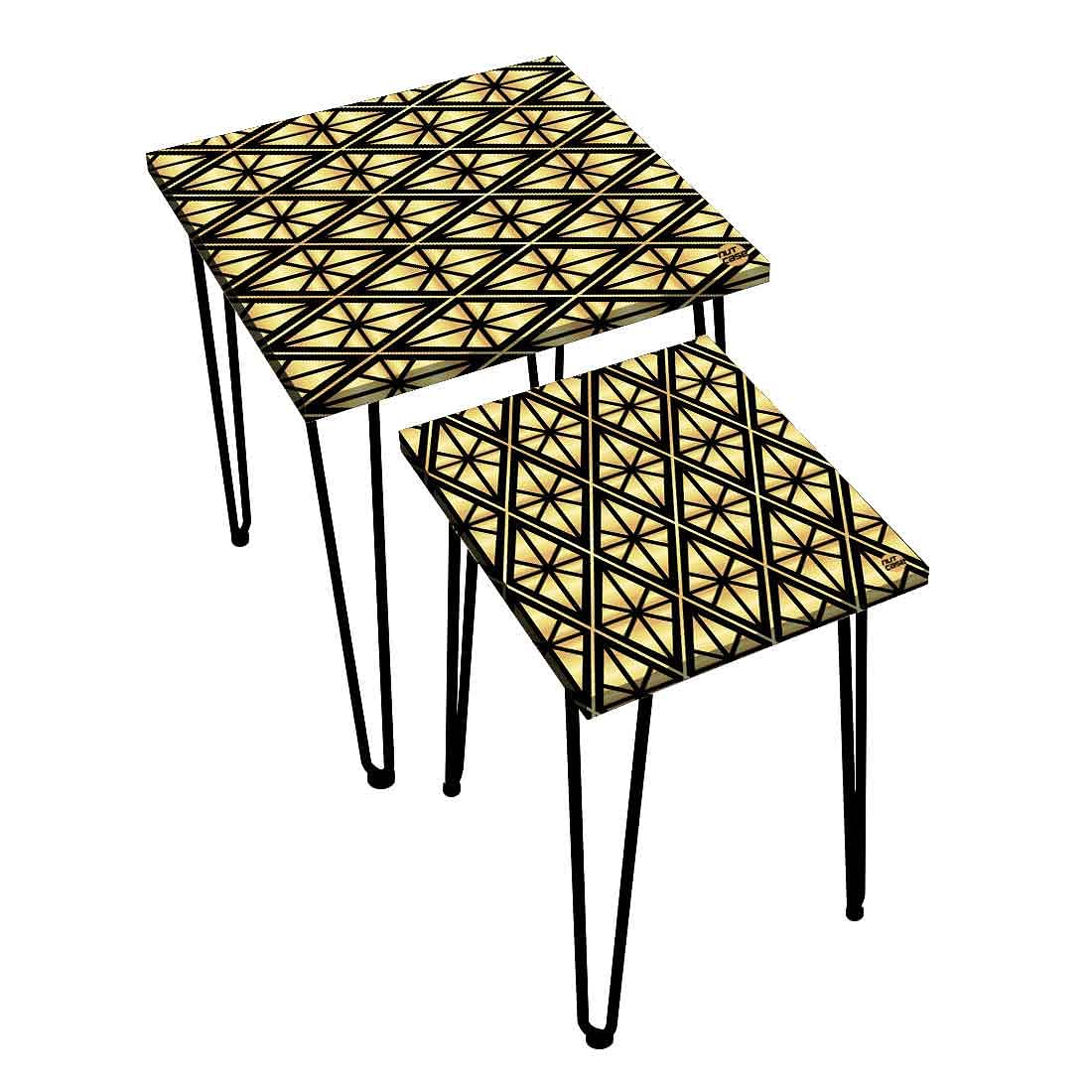 Nesting Tables Set Of 2 ,  Nest Of Tables For Living Room -   Geometric Diamond Nutcase