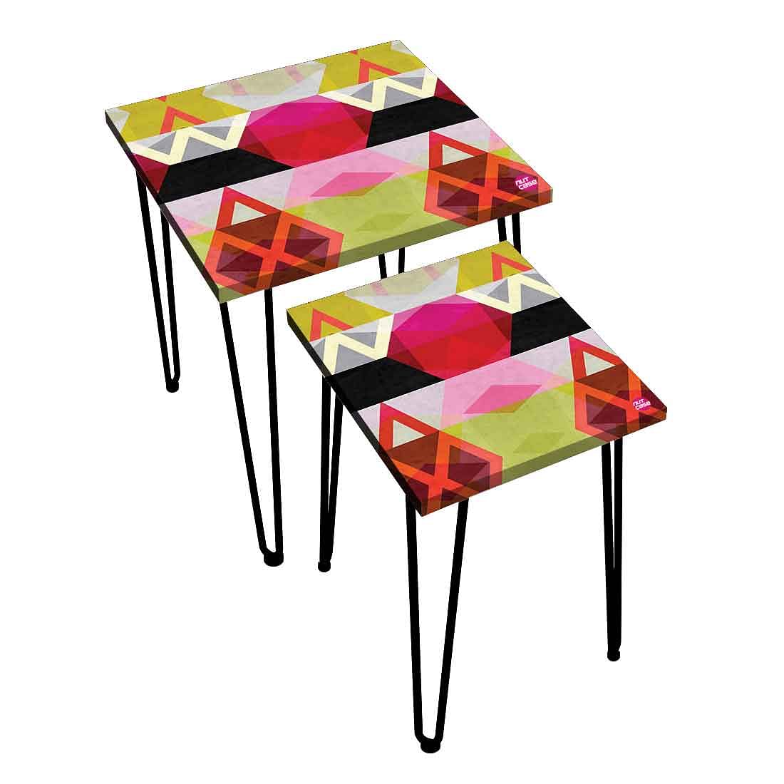 Square Nesting Tables 2 for Hotel & Restaurant Patio - Beautiful Art Nutcase