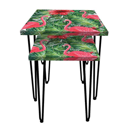 Designer Nest of 2 Tables for Living Room Side Coffee Table - Flamingo Nutcase