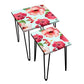 Nesting Coffee Table Set of 2 for Living Room - Red  Hibiscus Nutcase