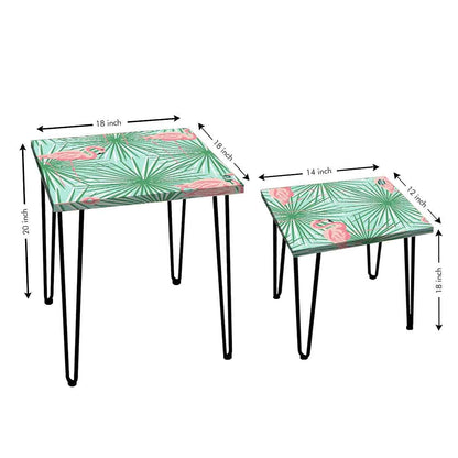 Designer Nest of Tables Side Table for Home Kitchen Balcony -  Flamingo Nutcase