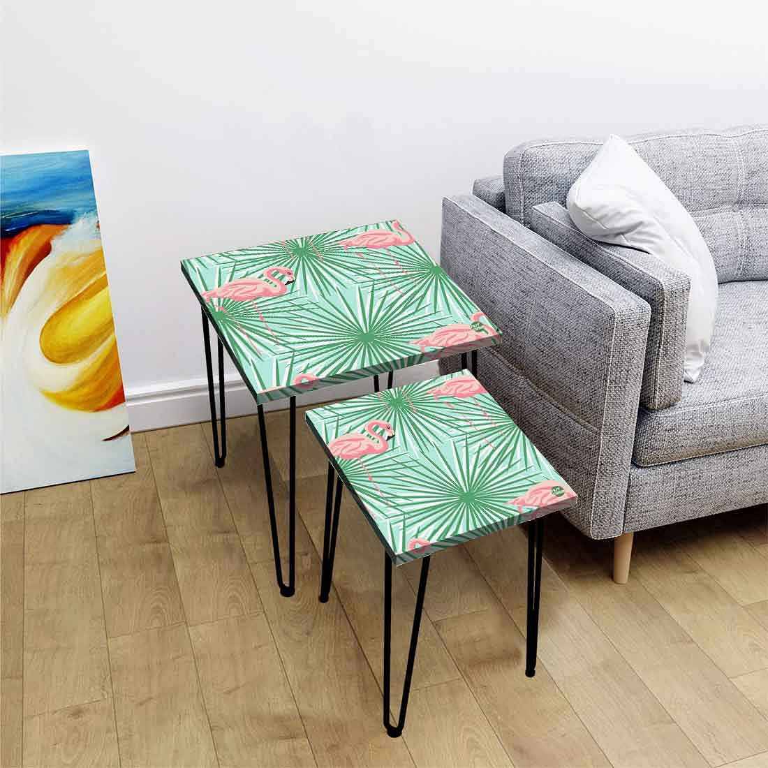Designer Nest of Tables Side Table for Home Kitchen Balcony -  Flamingo Nutcase