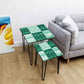 Nest Two Tables for Office Tea & Coffee Side Table - Green Pattern Nutcase