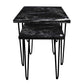Marble Nest of Tables Set of 2 Nesting Table for Living Room-Black Nutcase