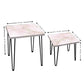 Nesting Tables Coffee Table for Living Room Balcony Set of 2 - Pink Marble Nutcase