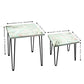 Nesting Coffee Table Marble Set of 2 for Office & Balcony - Green Nutcase