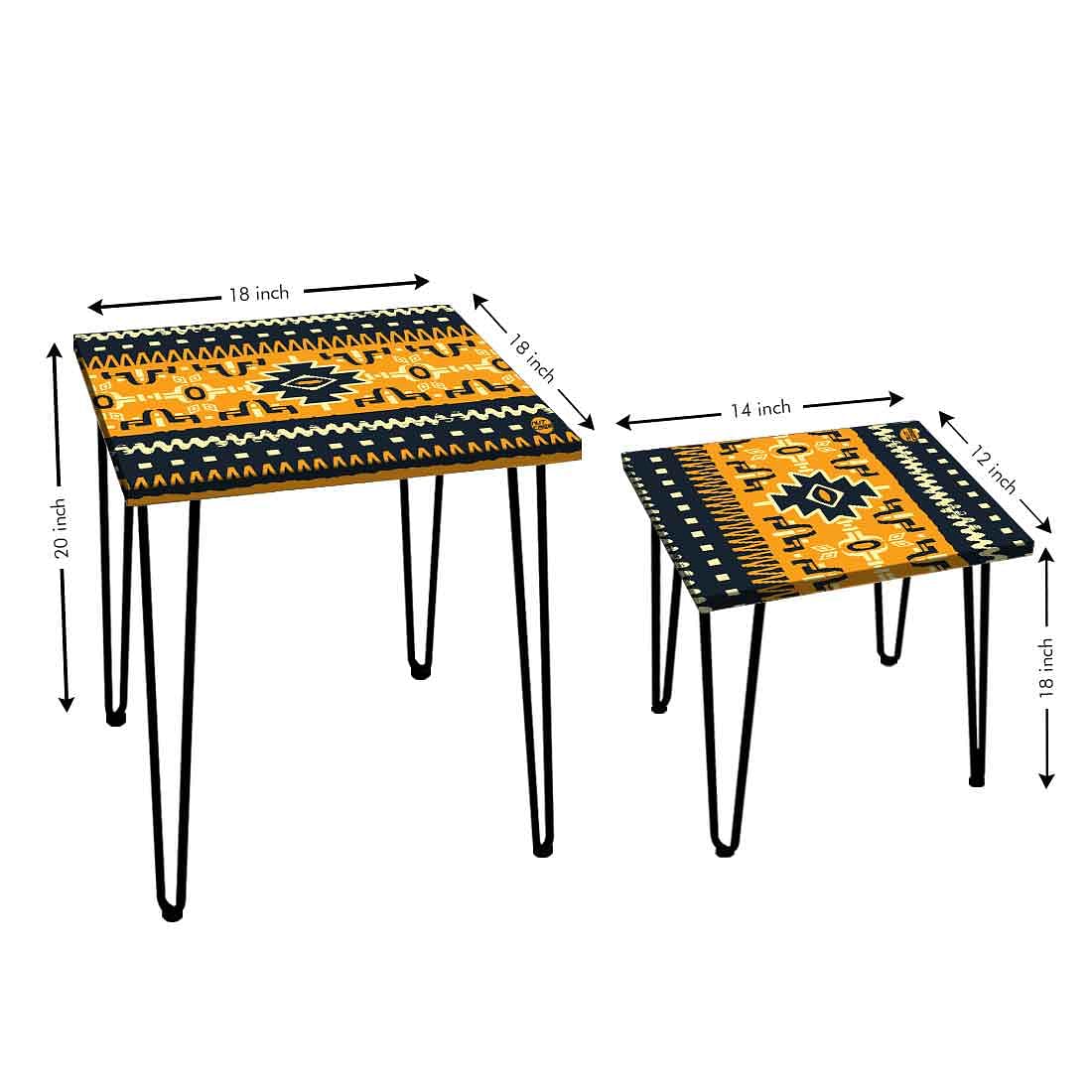 Nesting Table Modern Decor Nest of Tables for Living Room Set Of 2 - Mexican Nutcase