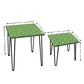 Nesting Tables 2 for Tea & Coffee Stool Home Balcony Decor - Green Grass Nutcase