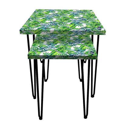 Nesting Tables Set Of 2 ,  Nest Of Tables For Living Room -   Green Leaf Nutcase