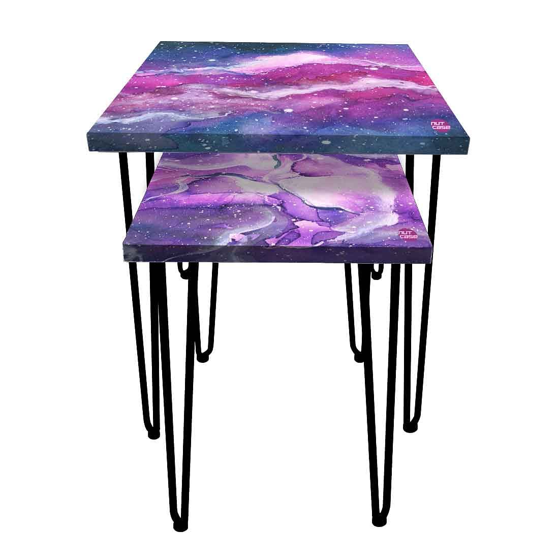 Nesting Tables for Living Room Office & Balcony  Set of 2 - Space Purple Nutcase