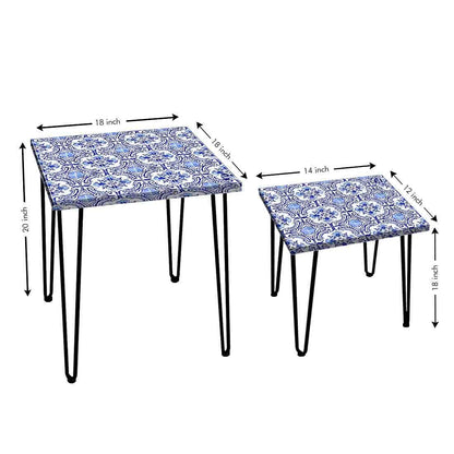 Designer Coffee Table Nesting Set of Two for Living Room - Goa Casa Nutcase