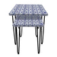 Side Table for Bedroom Square Nesting Table Living Room Office and Home - Spanish Tiles Nutcase