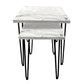 Marble Nesting Coffee Tables Set of 2 Side Table for Living Room - White Swirl Nutcase