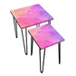 Nesting Side Tables Set of 2 Nest of Table for Living Room - Purple Watercolor Nutcase