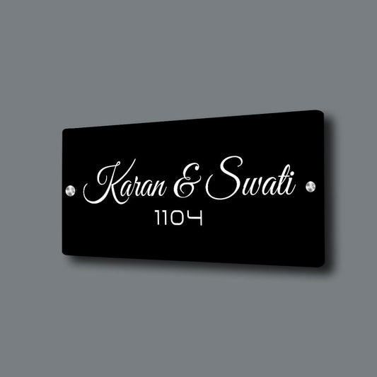 Personalised Name Board for House Flats Offices Entrance Plates for Home-Acrylic Nutcase