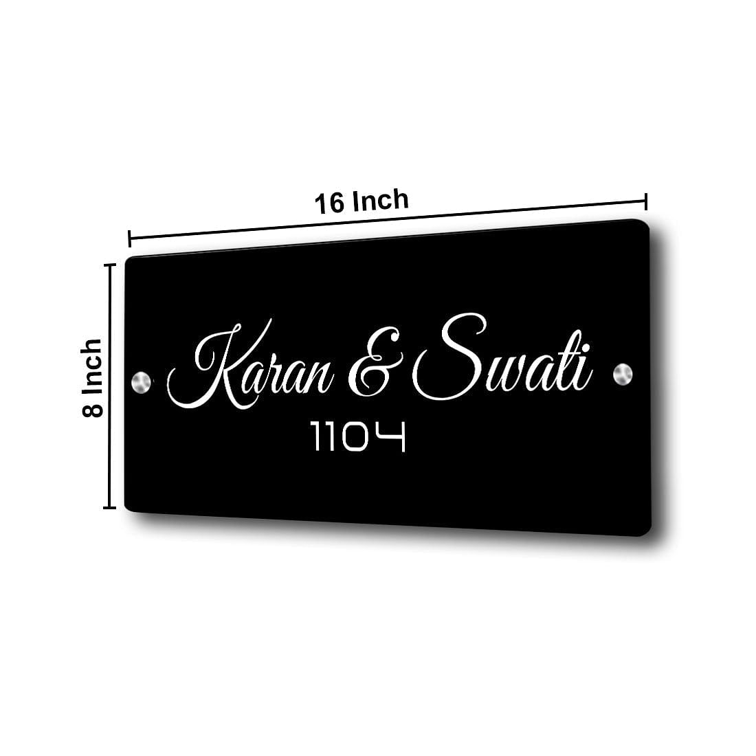 Personalised Name Board for House Flats Offices Entrance Plates for Home-Acrylic Nutcase