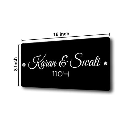 Personalised Name Board for House Flats Offices Entrance Plates for Home-Acrylic Nutcase