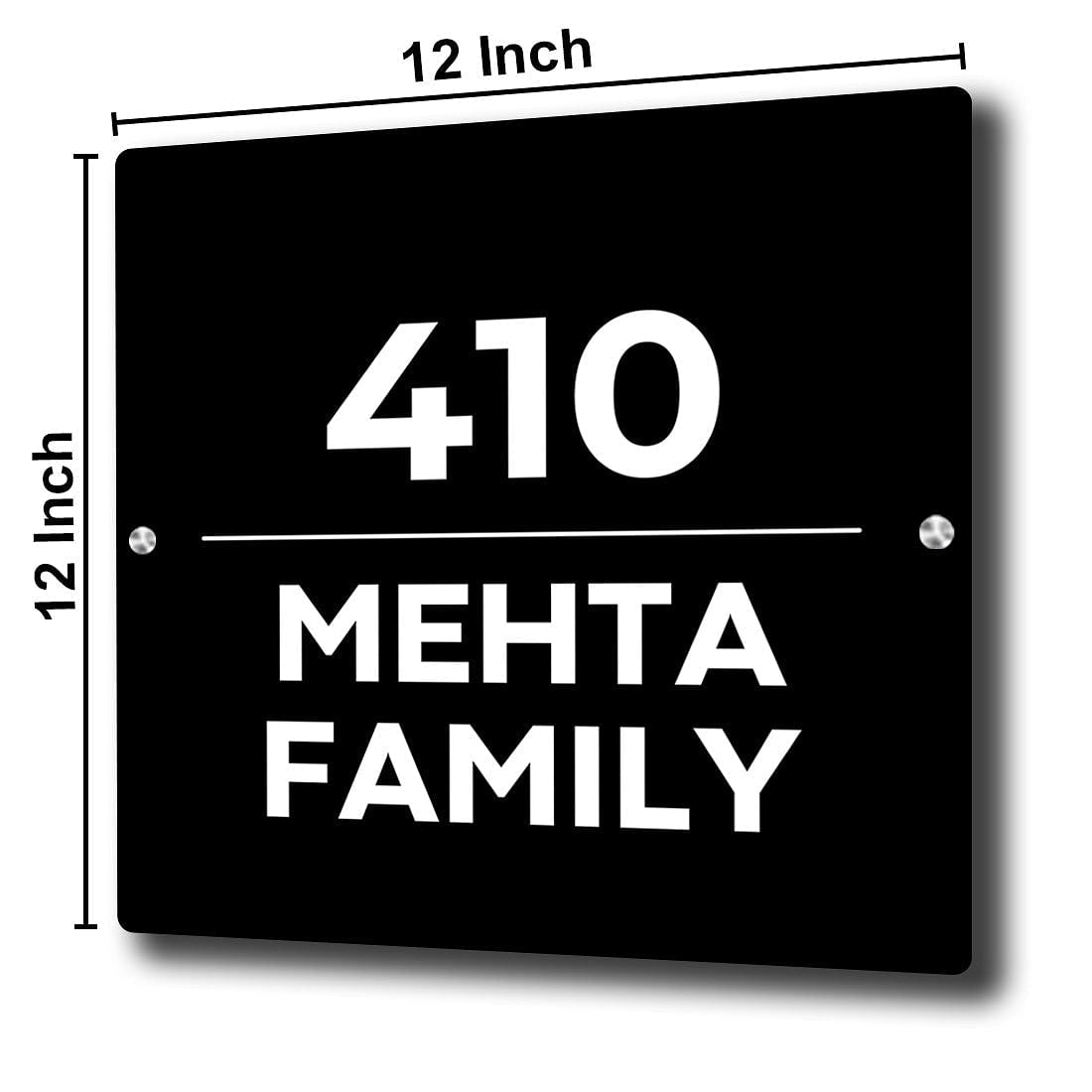 Door Name Plates for Home Personalized Flats Office Signboards - Acrylic Nutcase