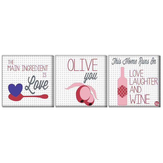 Wall Art Decor Panel For Home - Love Laughter and Wine Nutcase