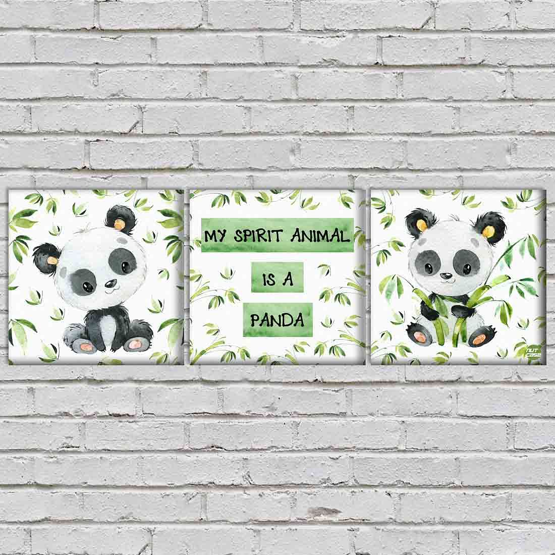 Wall Art Decor Hanging Panels Set Of 3 - Panda Nutcase