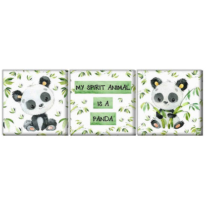 Wall Art Decor Hanging Panels Set Of 3 - Panda Nutcase