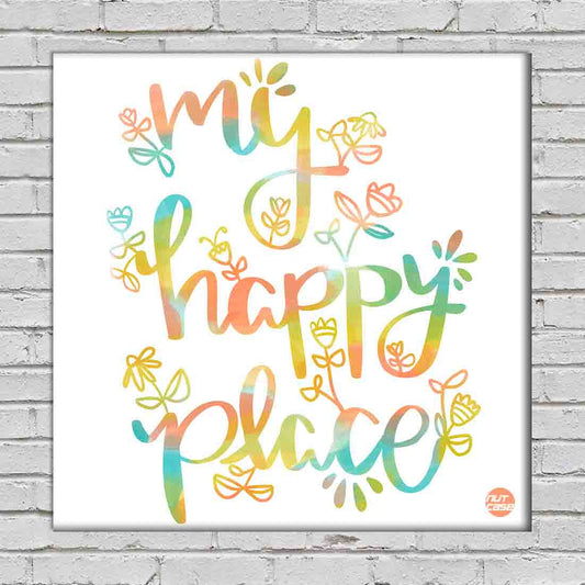 Wall Art Decor Panel For Home - My Happy Place Floral Nutcase