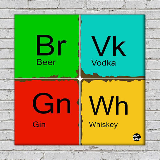 Wall Art Decor Panel For Home - Beer Vodka Whiskey Nutcase