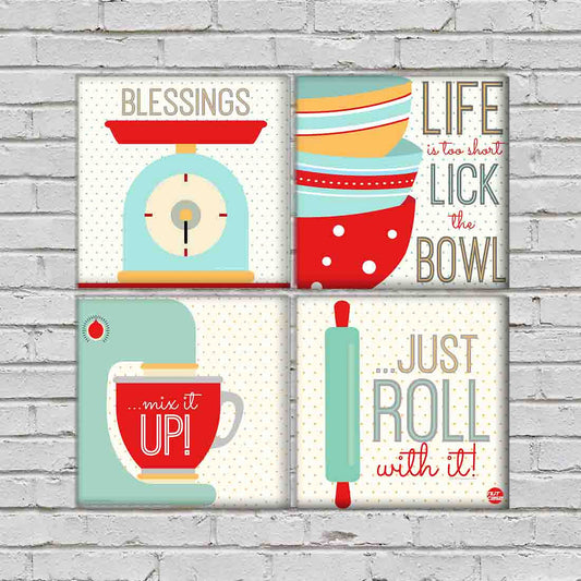 Wall Art Decor For Home Set Of 4 -Blessings Nutcase