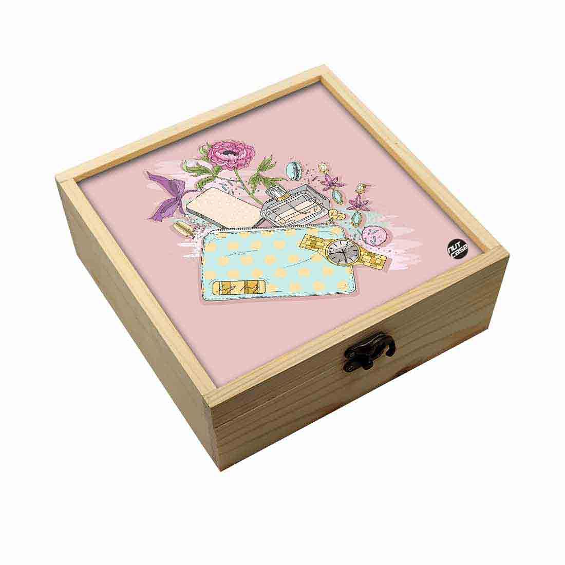 Jewellery Box Wooden Jewelry Organizer -  Rose Perfume Nutcase