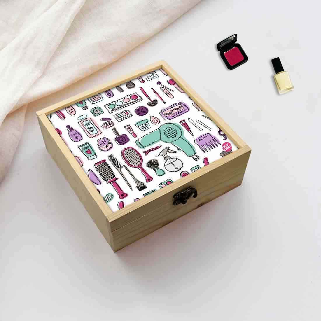 Jewellery Box Wooden Jewelry Organizer -  Hair Makeup Jewellery Nutcase