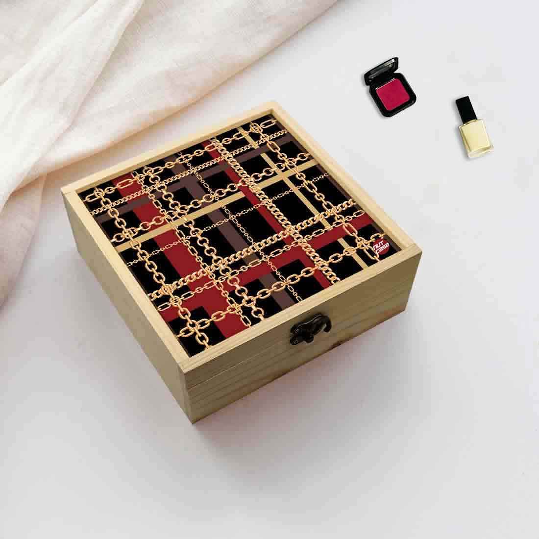 Jewellery Box Wooden Jewelry Organizer -  Golden Chain Nutcase