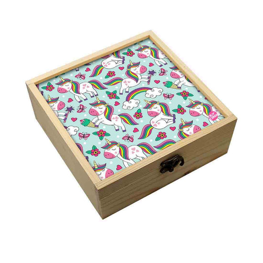 Jewellery Box Wooden Jewelry Organizer -  Rainbow Unicorn Nutcase