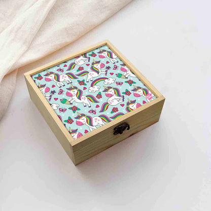 Jewellery Box Wooden Jewelry Organizer -  Rainbow Unicorn Nutcase