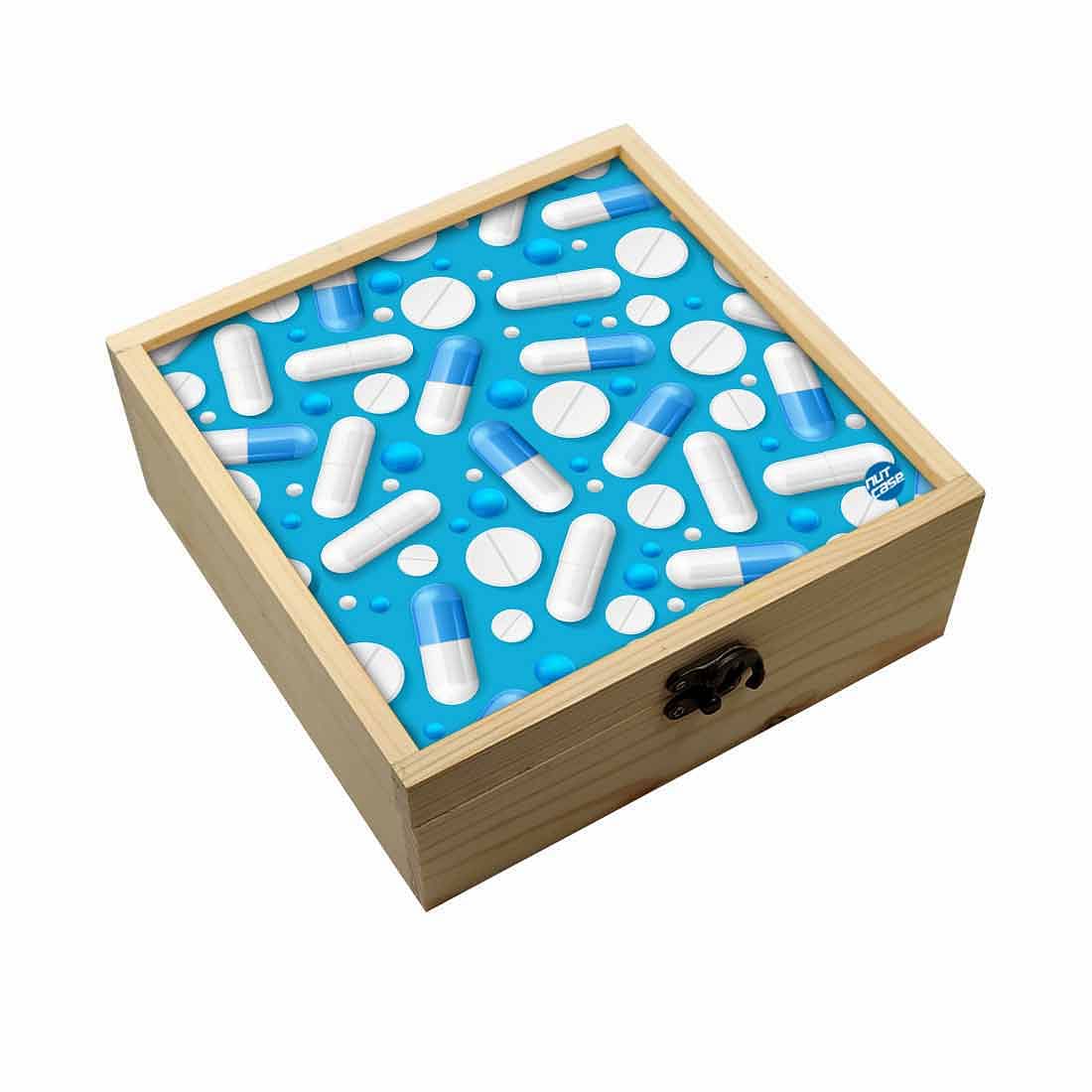 Jewellery Box Wooden Jewelry Organizer -  Blue Pills Nutcase