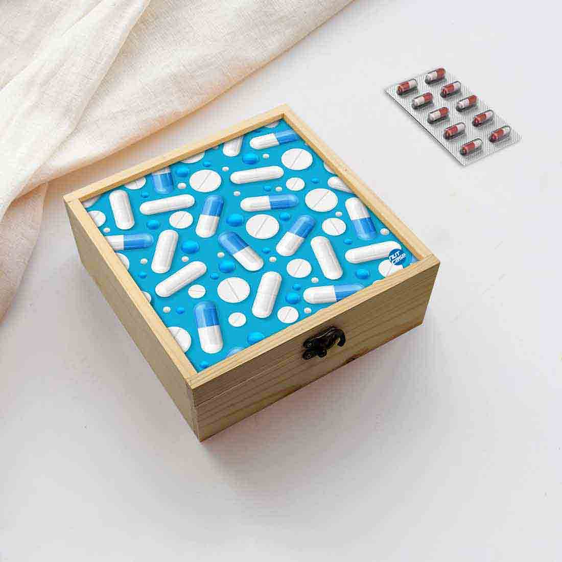 Jewellery Box Wooden Jewelry Organizer -  Blue Pills Nutcase