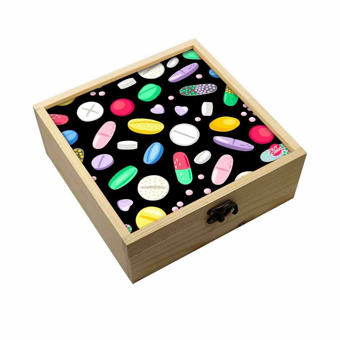 Jewellery Box Wooden Jewelry Organizer -  Pills Nutcase