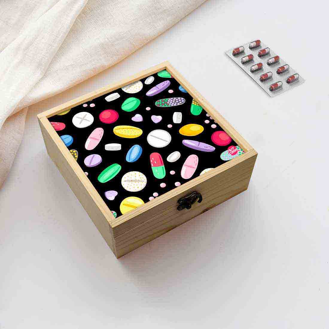 Jewellery Box Wooden Jewelry Organizer -  Pills Nutcase