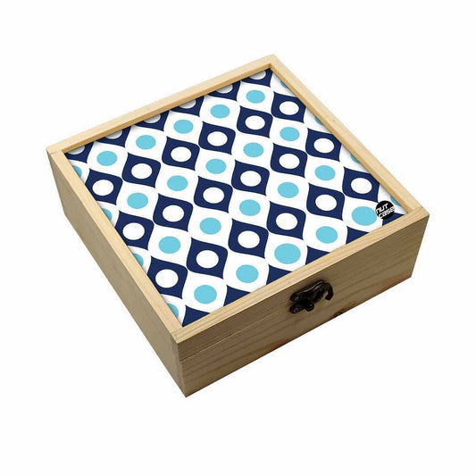 Jewellery Box Makepup Organizer -  Shades Of Blue Retro Nutcase