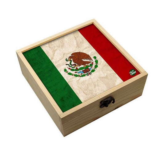 Jewellery Box Makepup Organizer -  Mexico Vintage Distressed Flag Nutcase