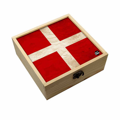 Jewellery Box Makepup Organizer -  Switzerland Vintage Distressed Flag Nutcase