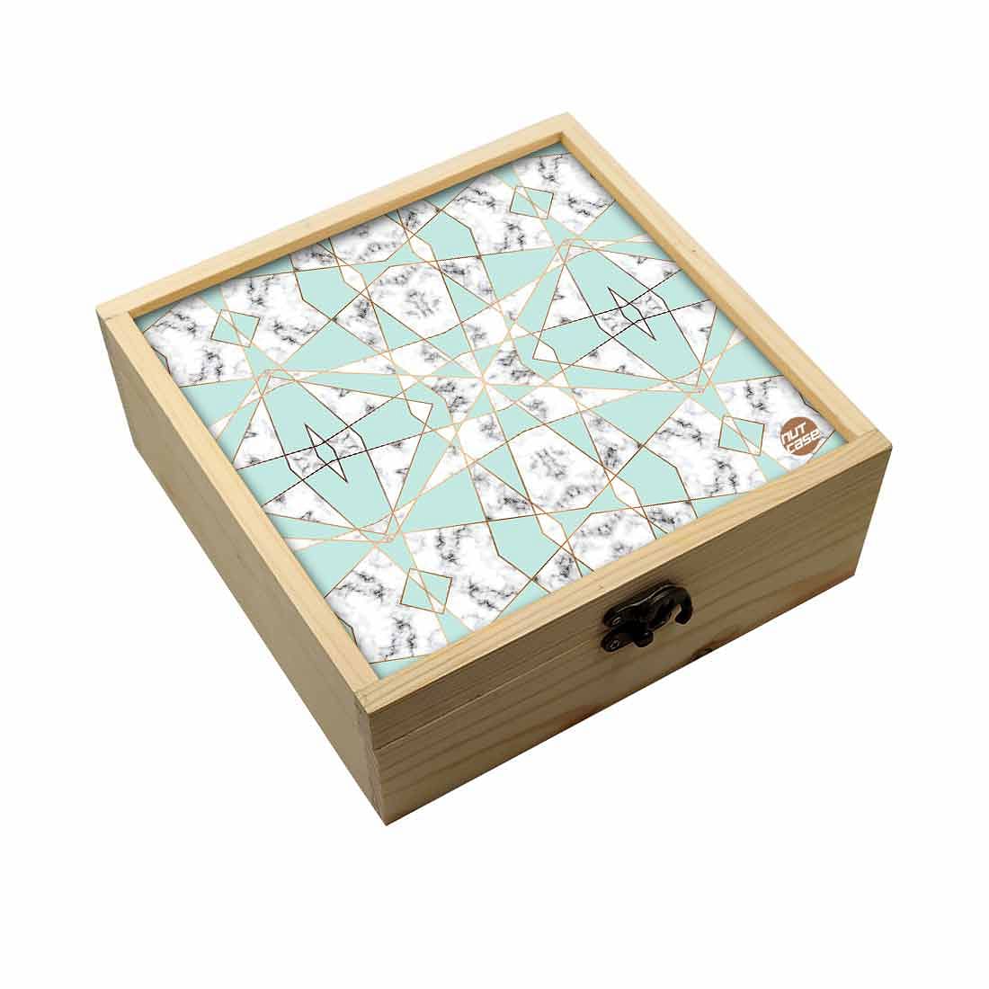 Jewellery Box Makepup Organizer -  Green Marble Pastle Nutcase