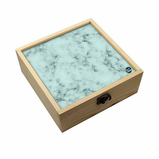 Jewellery Box Makepup Organizer -  Green Color Designer Marble Pastle Nutcase