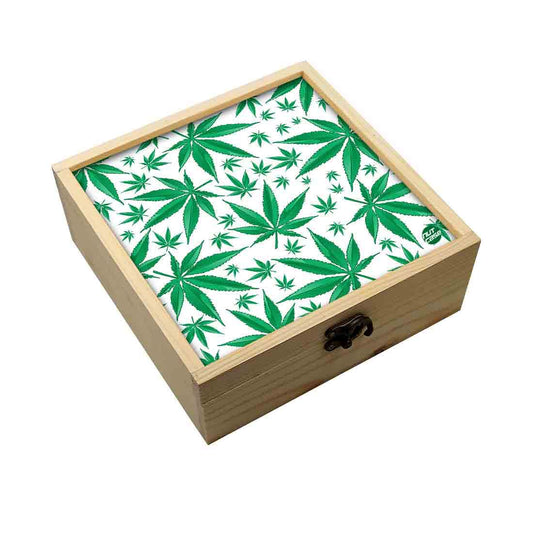 Jewellery Box Makepup Organizer -  Green Leaves Nutcase